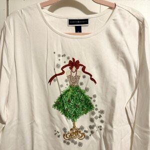 Vintage Christmas dress long sleeve tee shirt